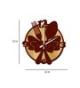 Brown Engineered Wood Analog Wall Clock