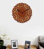 Brown Engineered Wood Whip Modern Wall Clock