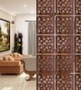 Brown Engineered Castilla Wood Set Of 12 Hanging Room Divider