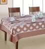 Gharana (60x60) Brown & White Cotton (Set of 6) Table Linen Set