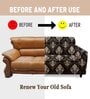 Brown Ethnic motif Polyester 1 Seater Elastic Stretchable Sofa Cover