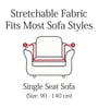 Brown Ethnic motif Polyester 1 Seater Elastic Stretchable Sofa Cover