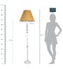 Classic Brown Fabric Shade Club Floor Lamp With Wood Base