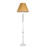 Classic Brown Fabric Shade Club Floor Lamp With Wood Base