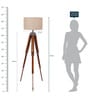 Brown Fabric Shade Tripod Floor Lamp with Brown Base