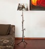 Brown Fabric Shade Novelty Floor Lamp With Metal Base