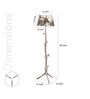 Brown Fabric Shade Novelty Floor Lamp With Metal Base