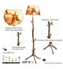 Brown Fabric Shade Novelty Floor Lamp With Metal Base