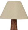 Nelson Brown Fabric Shade Night Lamp With Wood Base