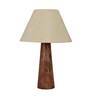 Nelson Brown Fabric Shade Night Lamp With Wood Base
