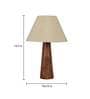 Nelson Brown Fabric Shade Night Lamp With Wood Base