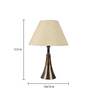 Brown Fabric Shade Table Lamp With Copper Base