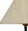 Brown Fabric Shade Table Lamp With Copper Base