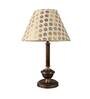 Brown Fabric Shade Table Lamp With Copper Base