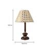 Brown Fabric Shade Table Lamp With Copper Base
