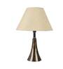 Brown Fabric Shade Table Lamp With Copper Base