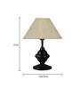 Brown Fabric Shade Table Lamp With Copper Base