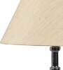 Brown Fabric Shade Table Lamp With Copper Base
