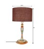 Bling Brown Fabric Shade Night Lamp With Wood Base