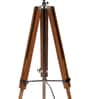 Brown Fabric Shade Tripod Floor Lamp With Beige Base