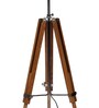 Brown Fabric Shade Tripod Floor Lamp with Beige Base