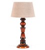 Brown Fabric Shade Table Lamp with Brown Base
