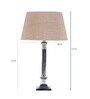 Brown Fabric Shade Table Lamp with Silver Base