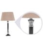 Brown Fabric Shade Table Lamp with Silver Base
