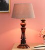 Brown Fabric Shade Table Lamp with Brown Base
