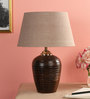 Humphry Brown Fabric Shade Night Lamp With Teracotta Base