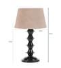Brown Fabric Shade Table Lamp with Black Base