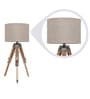 Brown Fabric Shade Tripod Table Lamp with Brown Base