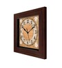 Flower Brown Fiber Square Wall Clock