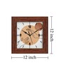 Two Hands Brown Fiber Square Wall Clock