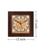 Flower Brown Fiber Square Wall Clock