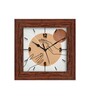 Two Hands Brown Fiber Square Wall Clock