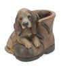 Brown Fibreclay Puppy On Shoe Tatva Vase