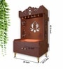 Brown Finish Beautiful Lotus Pattern Floor Temple with Spacious Wooden Shelf & Inbuilt Focus Light-