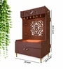 Brown Finish Designer Intricate Jali Design Pattern Floor Temple with Spacious Wooden Shelf & Inbuilt Focus Light-
