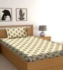 Brown Traditional 150 TC Cotton Single Bed Sized Bed Sheets With 1 Pillow Cover