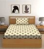 Brown Traditional 150 TC Cotton Single Bed Sized Bed Sheets With 1 Pillow Cover