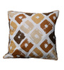 Brown Geometric 100% Cotton 16 x 16 Inches Cushion Cover