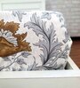 Brown Floral 144 TC Cotton Double Fitted Bedsheet with 2 Pillow Covers