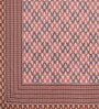 Brown Floral 144 TC Cotton King Bedsheet and 2 Pillow Cover