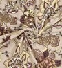 Brown Floral 144 TC Cotton King Bedsheet and 2 Pillow Cover