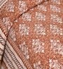 Brown Floral 144 TC Cotton King Bedsheet and 2 Pillow Cover