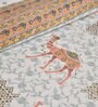 Brown Abstract 144 TC Cotton King Bedsheet and 2 Pillow Cover