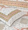 Brown Abstract 144 TC Cotton King Bedsheet and 2 Pillow Cover