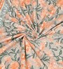 Brown Floral 144 TC Cotton King Bedsheet and 2 Pillow Cover