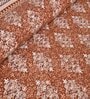 Brown Floral 144 TC Cotton King Bedsheet and 2 Pillow Cover